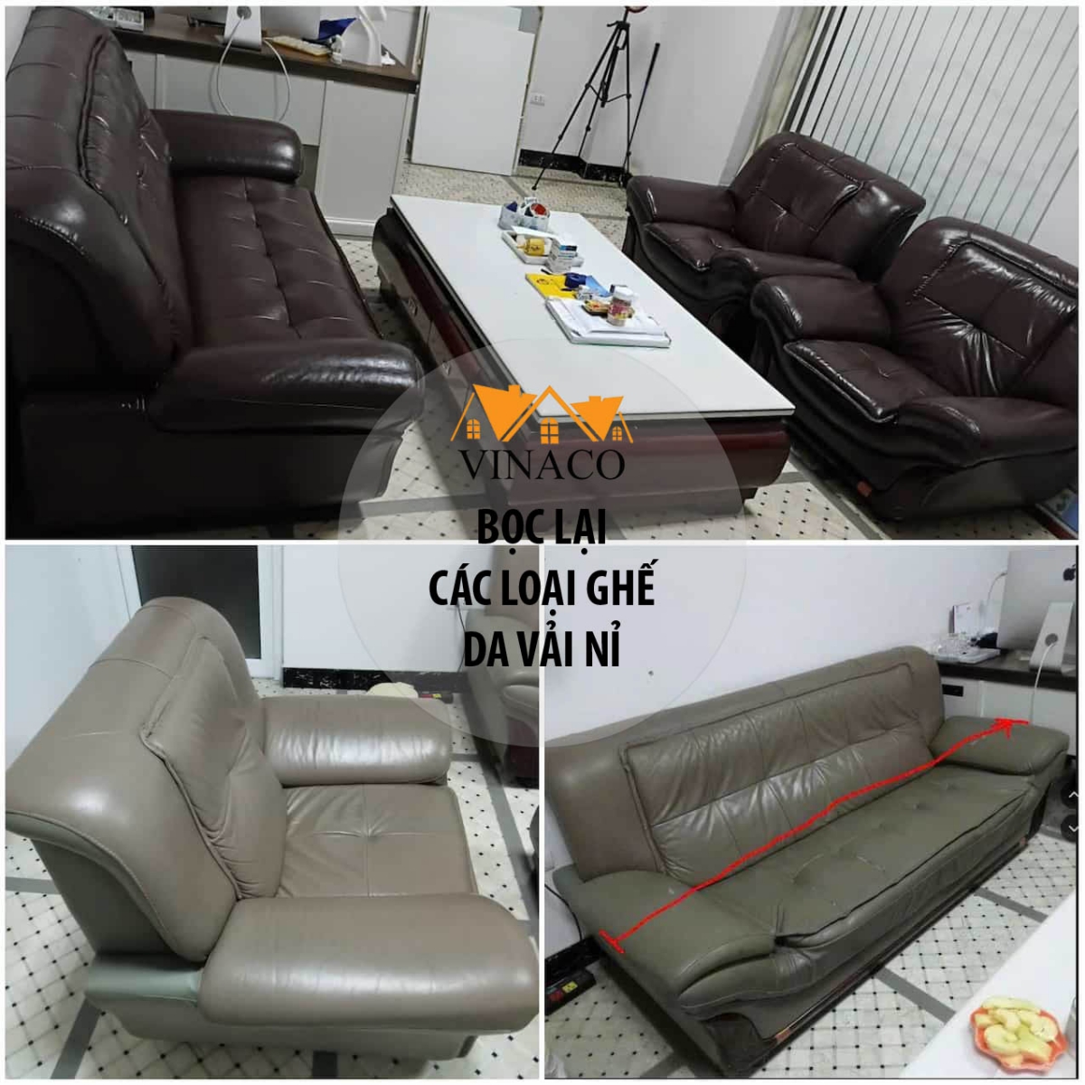 Bọc ghế sofa da tại vĩnh phúc