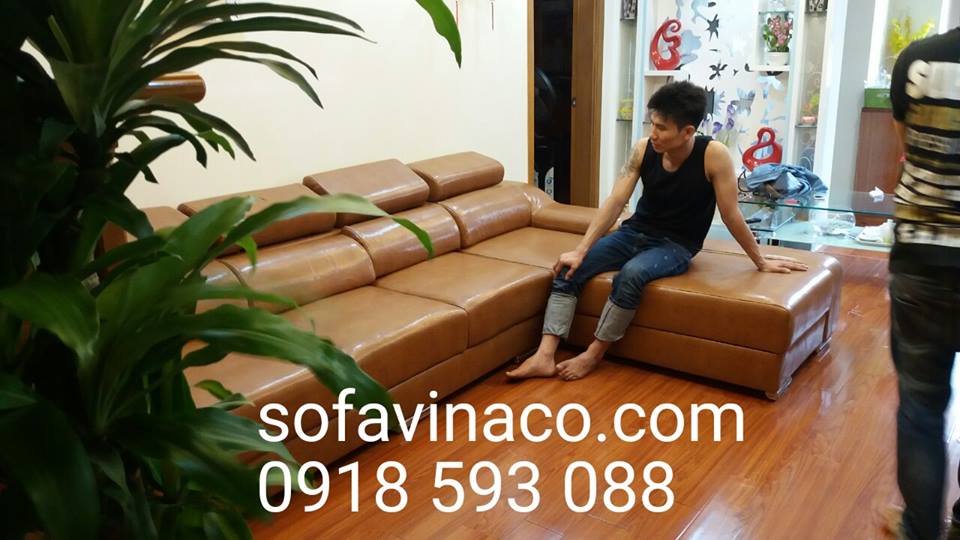 Bọc lại ghế sofa nỉ thành sofa da tại khu đô thị Tân Tây Đô