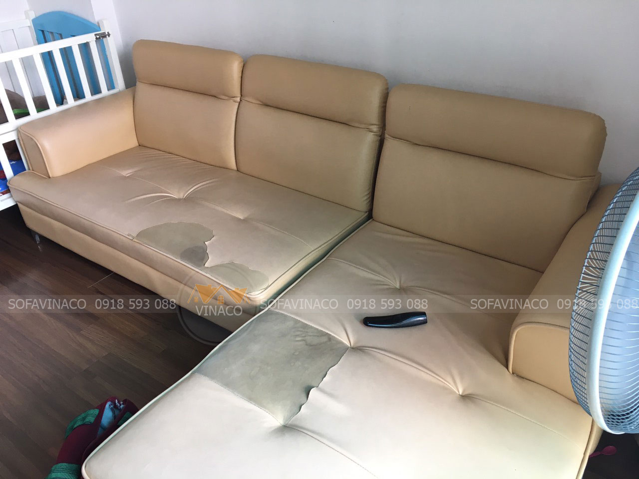 Bọc da ghế sofa cho anh Thanh ở Trần Tự Bình Cầu Giấy Hà Nội