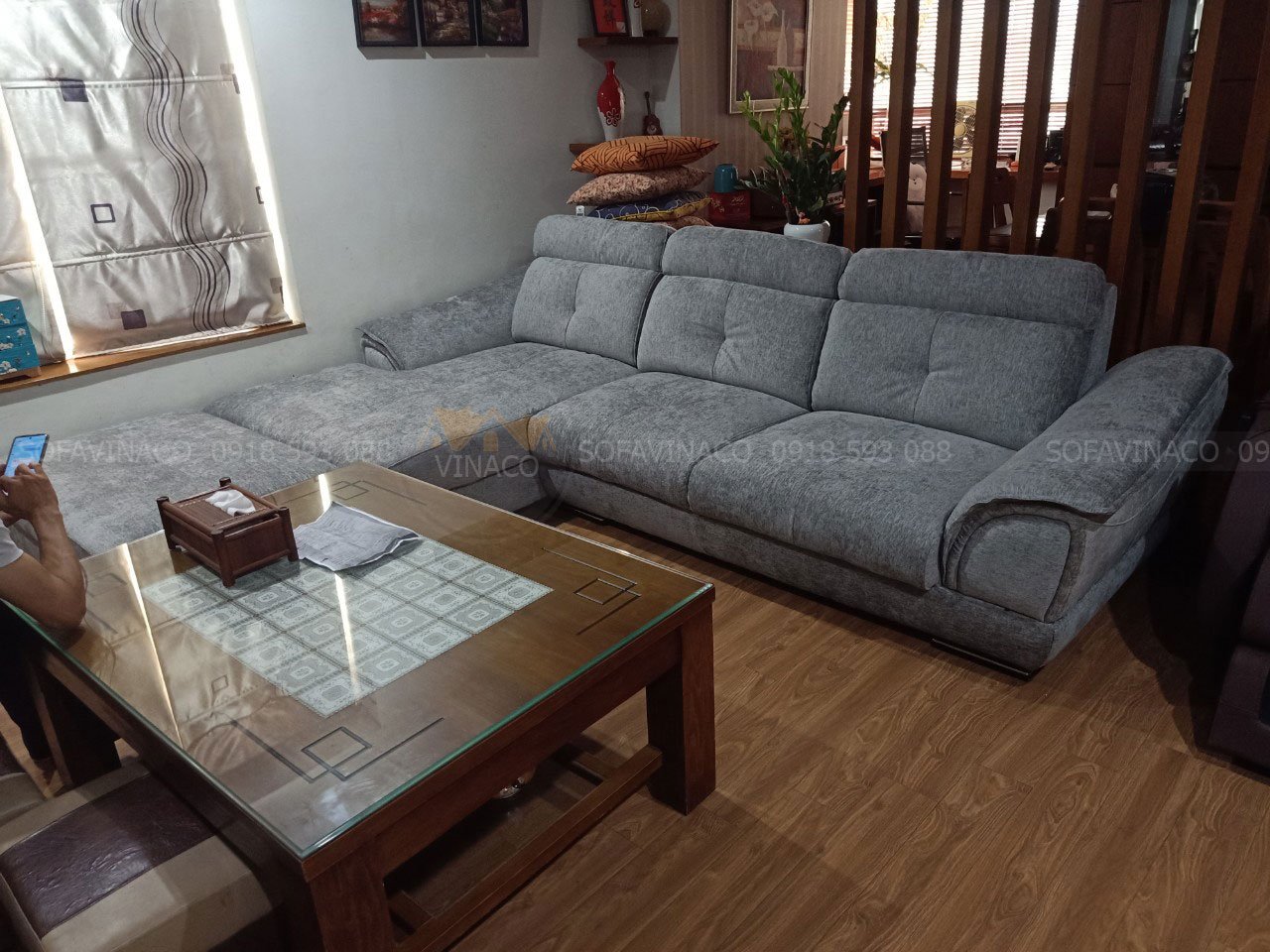 Bộ ghế sofa đã được thay đổi diện mạo mới cho khách hàng tại Bình Chánh