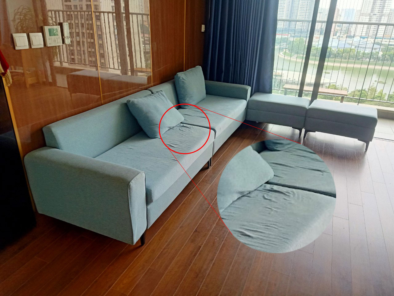 Bọc ghế sofa vải thành da tại chung cư Luxcity Huỳnh Tấn Phát Quận 7
