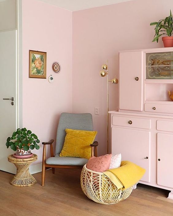 Căn phòng với nội thất pastel ngọt ngào