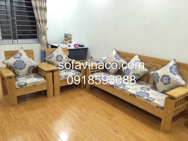 Làm đệm ghế sofa gỗ Chị HàGia Lâm