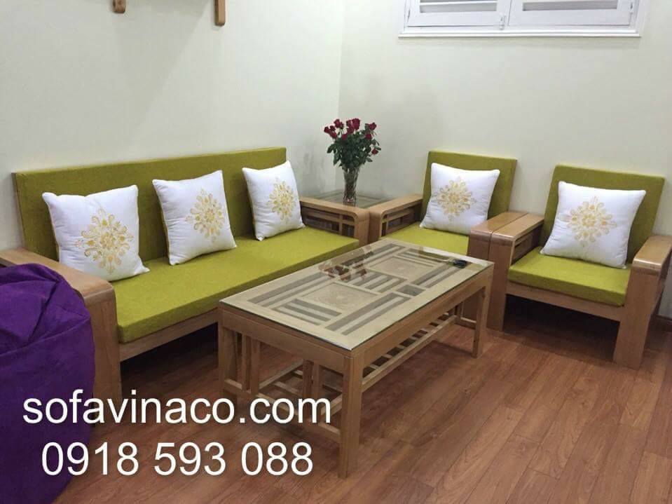 Đệm ghế sofa gỗ hiện đại cho phòng khách đẹp đẽ, sang trọng
