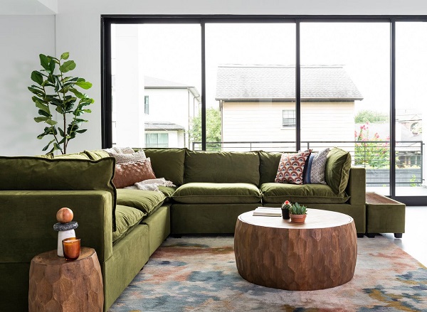 10 loại ghế sofa màu xanh lá trendy - 01