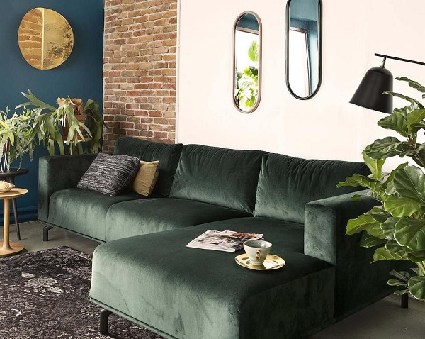 10 loại ghế sofa màu xanh lá trendy - 10