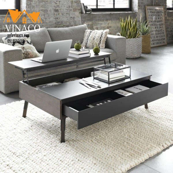 Thiết kế không gian phòng khách hiện đại với mẫu bàn sofa thông minh.