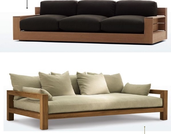 Sofa gỗ đệm trơn - mẫu ghế ứng dụng với nhiều phong cách khác nhau - 09