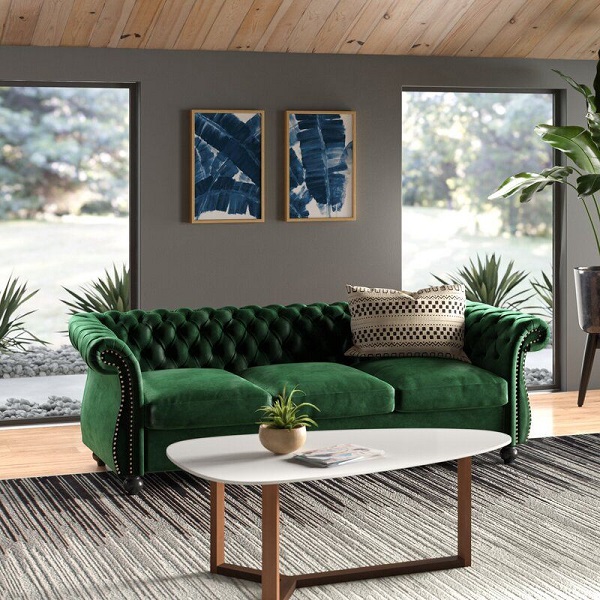 10 loại ghế sofa màu xanh lá trendy