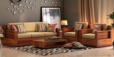 Đệm ghế gỗ bằng vải nỉ cho phòng khách với xu hướng tân cổ điển