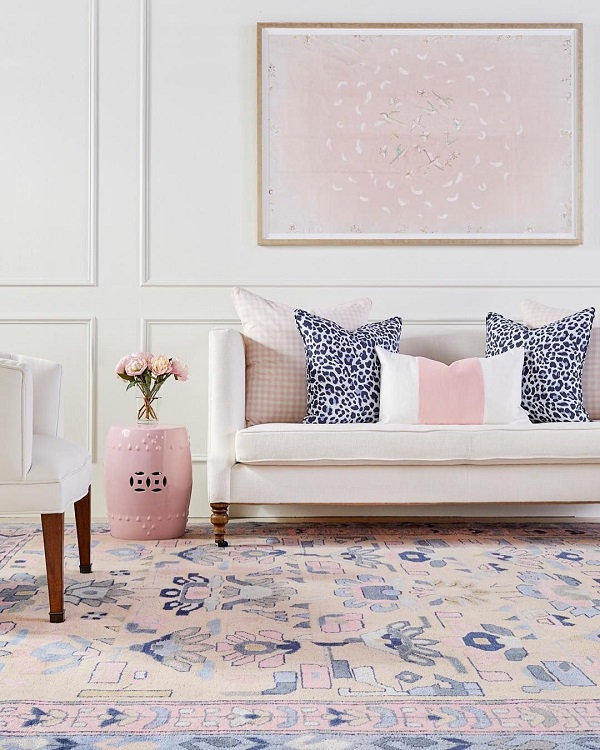Làm dịu không gian phòng khách với gam màu pastel