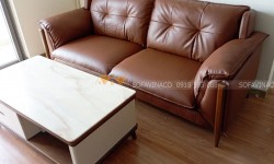 Bọc ghế sofa bị rạn nứt và bai màu da cho khách tại Phú Xuân, Nhà Bè