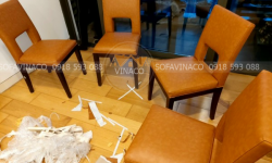 Bọc lại ghế bàn ăn bị bẩn cho chú Mạnh tại Xuân Thủy