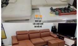 Bọc lại ghế sofa da tại nhà ở Thanh Xuân, Hà Nội