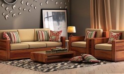 Đệm ghế gỗ bằng vải nỉ cho phòng khách với xu hướng tân cổ điển