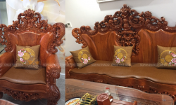 Đệm ghế gỗ Hoàng Gia độc lạ cho khách tại Ba Đình, Hà Nội