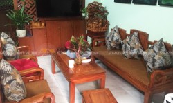 Đệm ghế gỗ vải nỉ cho khách tại Sóc Sơn, Hà Nội