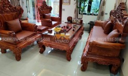 Gợi ý đệm ghế gỗ phòng khách sang trọng cho biệt thự cao cấp
