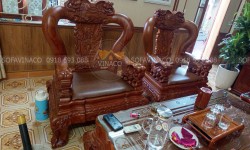 Hoàn Thành Bộ Đệm Ghế Gỗ Da Ở Đống Đa, Hà Nội