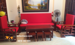 Làm đệm ghế sofa hiện đại với gam màu đỏ ấm áp