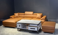 Mẫu ghế sofa góc da PISA mã AMZ-123