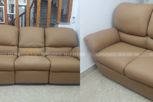 Bọc ghế sofa da rạn nứt cho khách tại Hòa Phú, Củ Chi