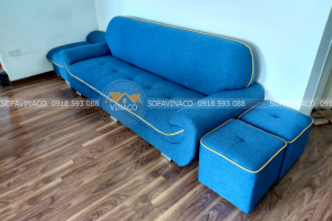 Bọc lại ghế sofa da sang vải cho khách hàng tại Đông Ngạc, Hà Nội